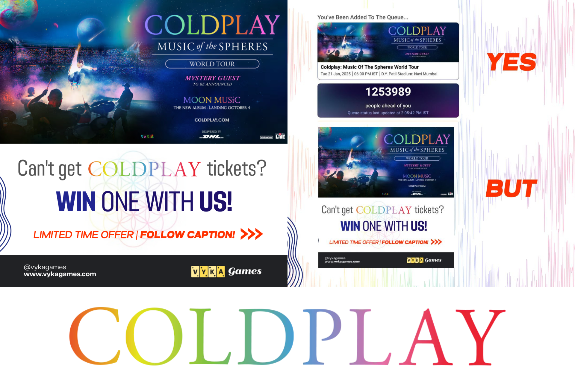 Your Chance to Sing Along! Win Coldplay Tickets with Vyka Games!